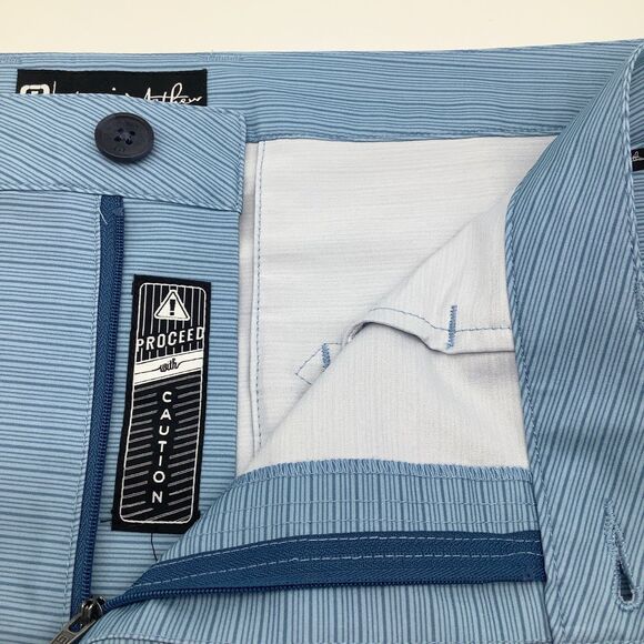 Travis Mathew Mens Golf Shorts Blue Striped Size 42 - Picture 5 of 9